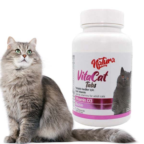 قرص جویدنی گربه نچرا مدل مولتی ویتامین بسته 150 عددی وزن 75 گرم – Natura VitaCat Tabs