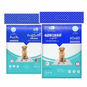 زیرانداز بهداشتی حیوانات آسوپد سایز 60×60 بسته 5 عددی (سایز متوسط)