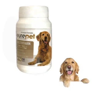 قرص مولتی ویتامین2 سگ یوروپت بسته 150 عددی وزن 75 گرم - Europet Multivitamin