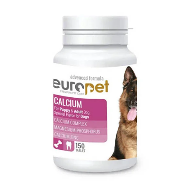 قرص کلسیم پلاس سگ یوروپت بسته 150 عددی وزن 127 گرم - Europet Calcium