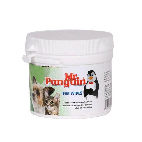 دستمال مرطوب مخصوص گوش سگ و گربه مستر پنگوئن قوطی 70 عددی وزن 100 گرم – Mr.Panguin Ear Wipes