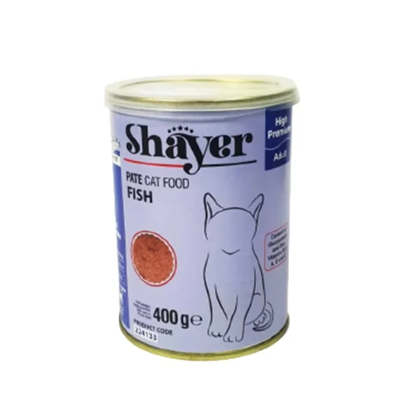 کنسرو پته مخصوص گربه شایر در طعم های مختلف وزن 400 گرم - Shayer