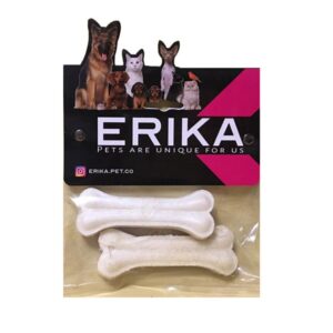 خرید و قیمت استخوان تشویقی سگ اریکا مدل فلورایدی 8 سانتی متری بسته 2 عددی - Erika