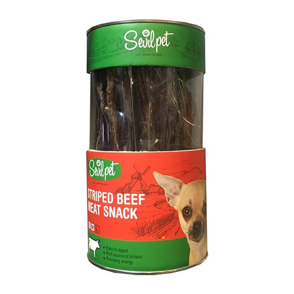 غذای تشویقی طبیعی سگ سویل پت مدل گوشت نواری گوساله وزن 150گرم - SwilPet Striped Beef Meat Snack