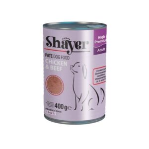 خرید و قیمت کنسرو پته مخصوص سگ شایر در طعم های متنوع وزن 400 گرم – Shayer