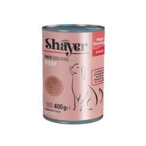 خرید و قیمت کنسرو پته مخصوص سگ شایر در طعم های متنوع وزن 400 گرم – Shayer