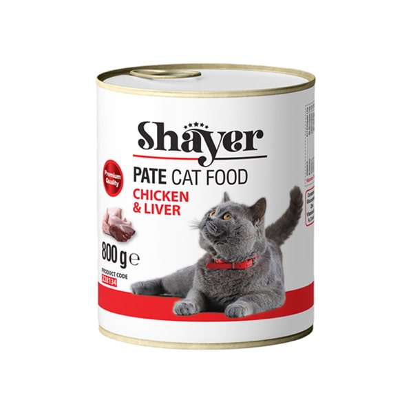 کنسرو پته مخصوص گربه شایر در طعم های متنوع وزن 800 گرم – Shayer