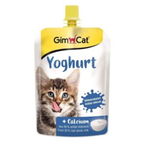 خرید و قیمت ماست گربه بدون لاکتوز جیم کت مدل کلسیم پلاس وزن 150 گرم - GimCat Yoghurt Calcium Plus