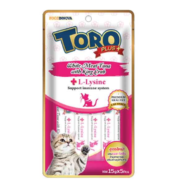 بستنی تقویت سیستم ایمنی بدن گربه تورورپلاس بسته 5 عددی وزن 75 گرم - Toro Plus L.Lysine