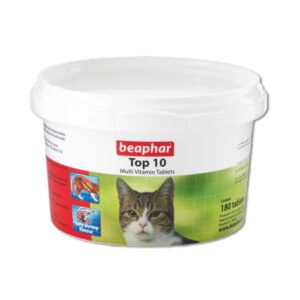 قرص مولتی ویتامین گربه بیفار مدل تاپ 10 بسته 180 عددی وزن 150 گرم – Beaphar Top 10