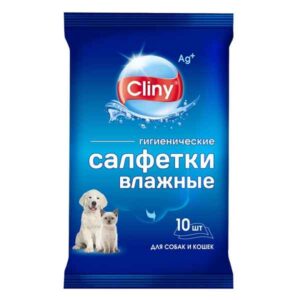 دستمال مرطوب سگ و گربه کلینی بسته 10 عددی - Cliny