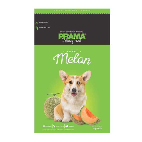 تشویقی سگ پراما با طعم طالبی وزن 70 گرم - Prama Melon