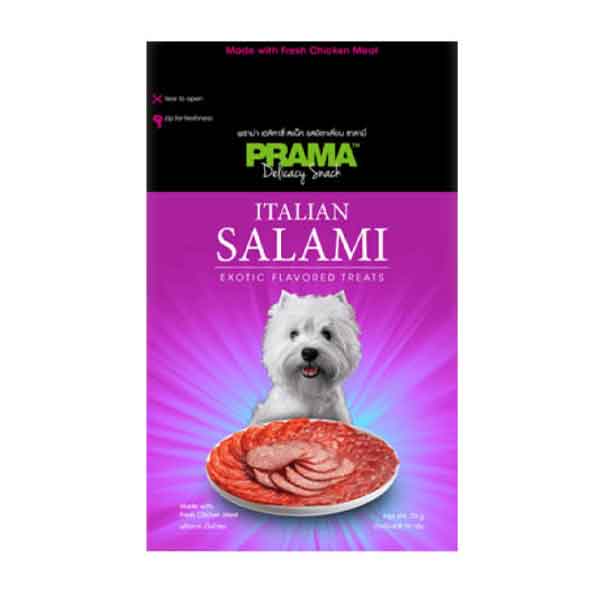 تشویقی سگ پراما با طعم سالامی وزن 70 گرم - Prama Salami
