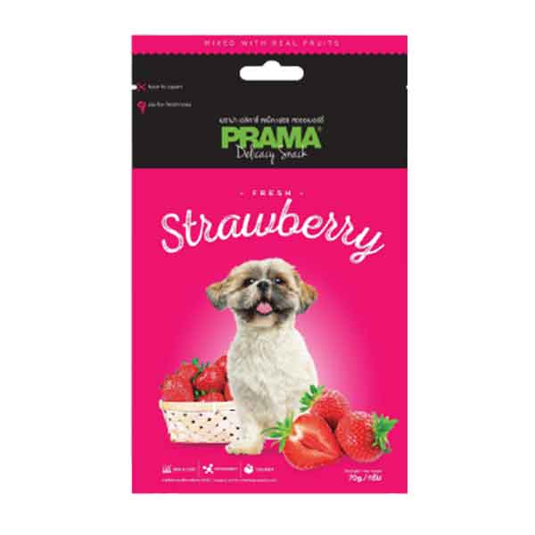 تشویقی سگ پراما با طعم توت فرنگی وزن 70 گرم - Prama Strawberry