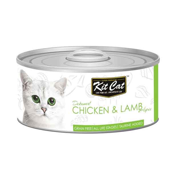 کنسرو گربه کیت کت با طعم مرغ و گوشت بره وزن 80 گرم - KitCat chicken & lamb