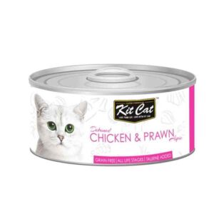 کنسرو گربه کیت کت با طعم مرغ و میگو وزن 80 گرم - KitCat Chicken & Prawn