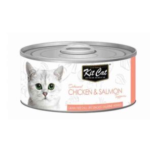 کنسرو گربه کیت کت با طعم مرغ و سالمون وزن 80 گرم - KitCat Chicken & Salmon