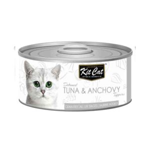 کنسرو گربه کیت کت با طعم تن و ماهی کولی وزن 80 گرم - KitCat Tuna & Anchovy