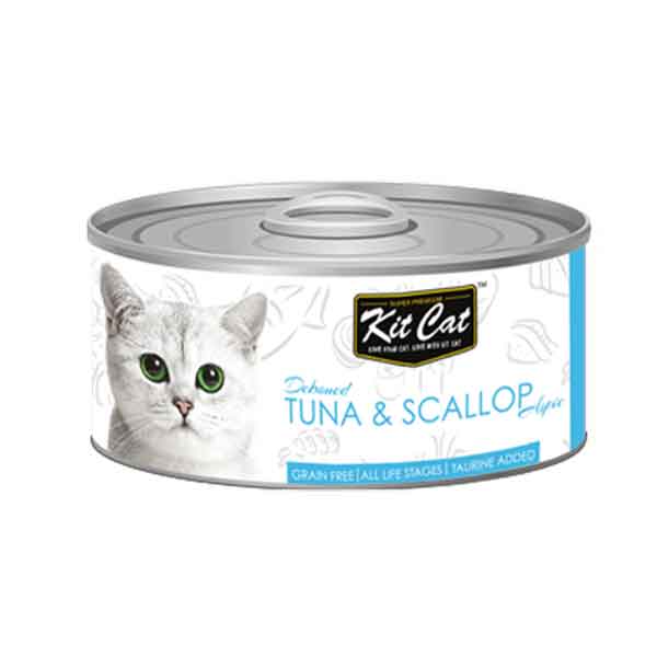 کنسرو گربه کیت کت با طعم تن و گوشت ماهی وزن 80 گرم - KitCat Tuna & Scallop