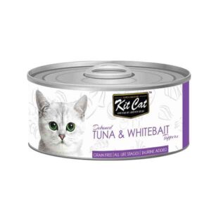 کنسرو گربه کیت کت با طعم تن و ماهی کوچک وزن 80 گرم - KitCat Tuna & Whitebait
