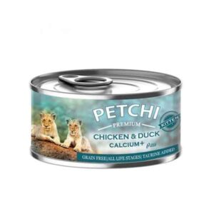 کنسرو غذای گربه پتچی مدل مرغ و اردک و کلسیوم وزن 120 گرم - Petchi