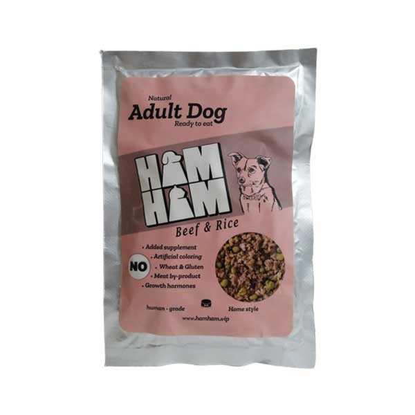 غذای سگ هام هام طعم گوشت و برنج وزن 150 گرم - HamHam