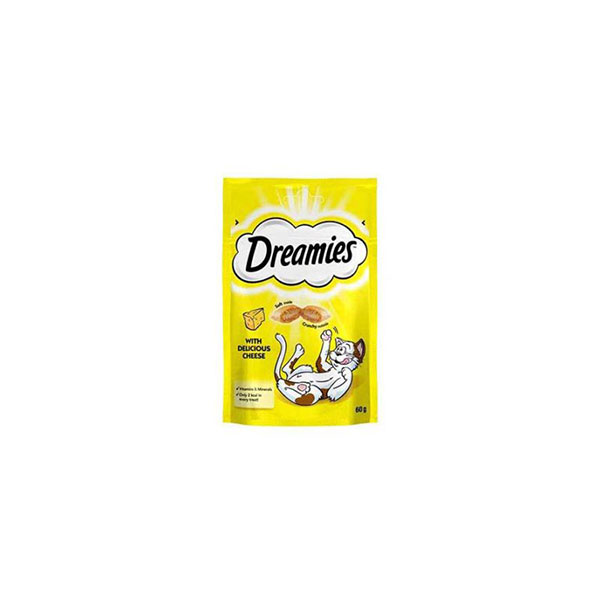 تشویقی گربه دریمیز Dreamies با طعم پنیر وزن 60 گرم