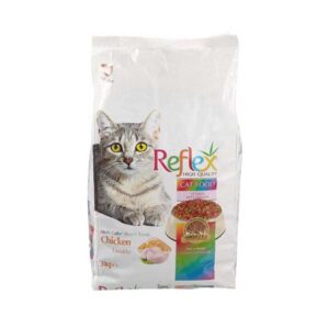 غذای خشک گربه رفلکس مدل مولتی کالر طعم مرغ وزن 3 کیلوگرم - Reflex