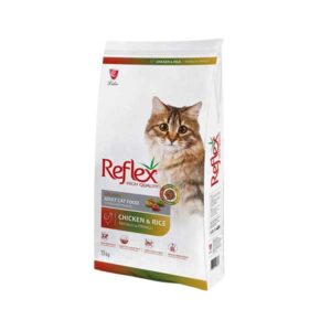 غذای گربه رفلکس پلاس مولتی کالر مدل ادالت طعم مرغ و برنج وزن 15 کیلوگرم - Reflex Plus Adult Chicken & Rice