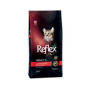 غذای گربه رفلکس پلاس مدل ادالت طعم بره و برنج وزن 15 کیلوگرم - Reflex Plus Adult Lamb & Rice