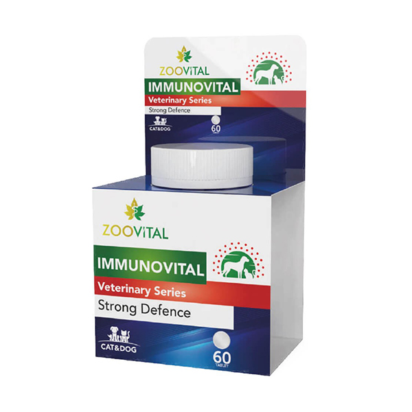 قرص مکمل سیستم ایمنی سگ و گربه زوویتال مدل آمونو ویتال بسته 60 عددی – ZooVital ImmunoVital