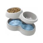 ظرف آب و غذای سگ و گربه باماپت مدل دو قلو - BamaPet