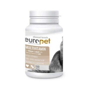 قرص مکمل مولتی ویتامین گربه یوروپت بسته 150 عددی – EuroPet