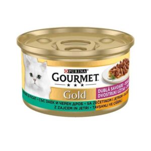کنسرو گربه بالغ گورمت گلد طعم خرگوش وزن 85 گرم - Purina Gourmet Gold