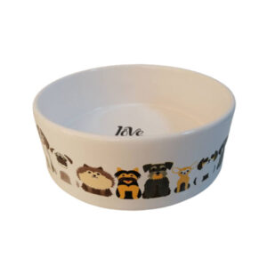 ظرف آب و غذای سگ و گربه حناپت سرامیکی مدل طرح دار سایز کوچک - HanaPet