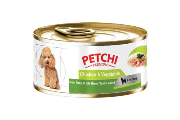 کنسرو غذای سگ پتچی مدل مرغ و سبزیجات وزن 120 گرم