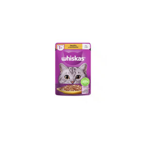 پوچ گربه ویسکاس Whiskas با طعم مرغ در ژله وزن 85 گرم