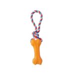 اسباب بازی دندانی کنفی سگ به همراه طناب طرح استخوان