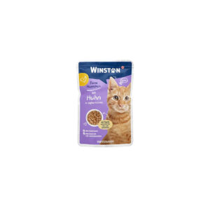 پوچ گربه وینستون Winston با طعم مرغ در سس ماست وزن 100 گرم