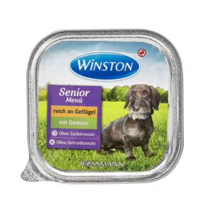 ووم سگ وینستون مدل سنیور با طعم گوشت پرندگان و سبزیجات در سس