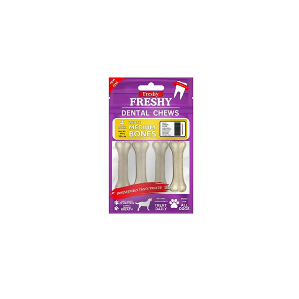 تشویقی دنتال سگ فرشی Freshy مدل استخوان سفید سایز مدیوم 4 عددی