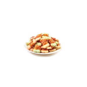 تشویقی سگ ونپی Wanpy مدل بیسکوئیت با دورپیچ مرغ 100 گرم