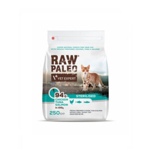 غذای خشک گربه عقیم شده وت اکسپرت Vetexpert Raw Paleo Sterilised با طعم میکس 250 گرم