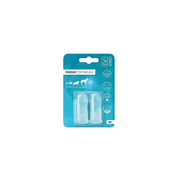 مسواک سیلیکونی سگ و گربه ام پتس M-pets مدل انگشتی 2 عددی