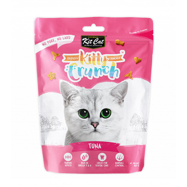 تشویقی گربه کرانچی طعم تن ماهی کیت کت kit cat وزن 60 گرم