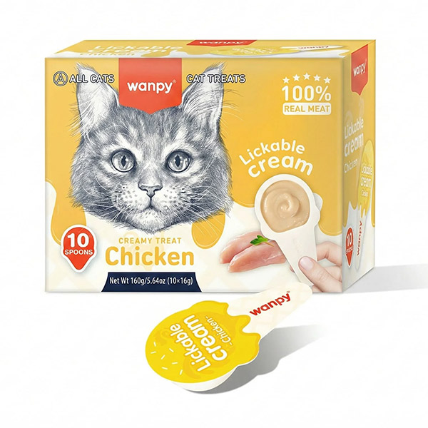 بستنی گربه قاشقی طعم مرغ ونپی Wanpy بسته 10 عددی