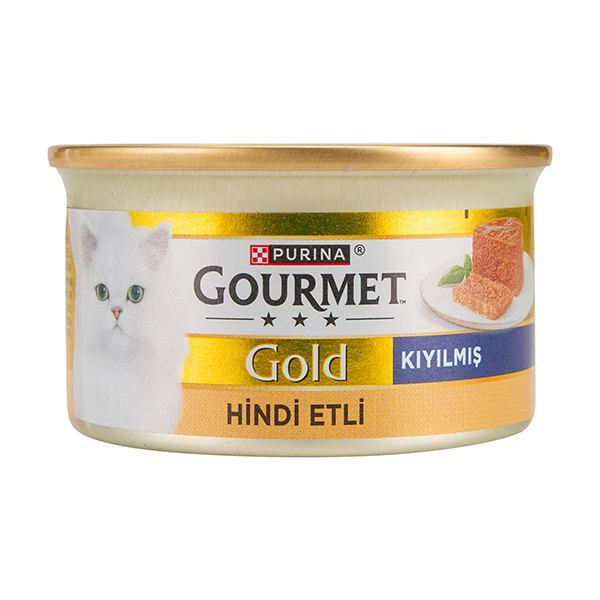 کنسرو گربه گلد طعم بوقلمون گورمت gourmet وزن 85 گرم