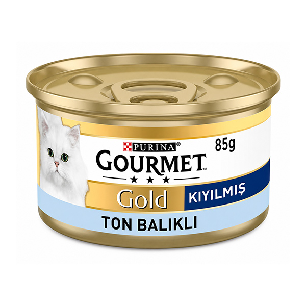 کنسرو گربه گلد طعم تن ماهی گورمت gourmet وزن 85 گرم